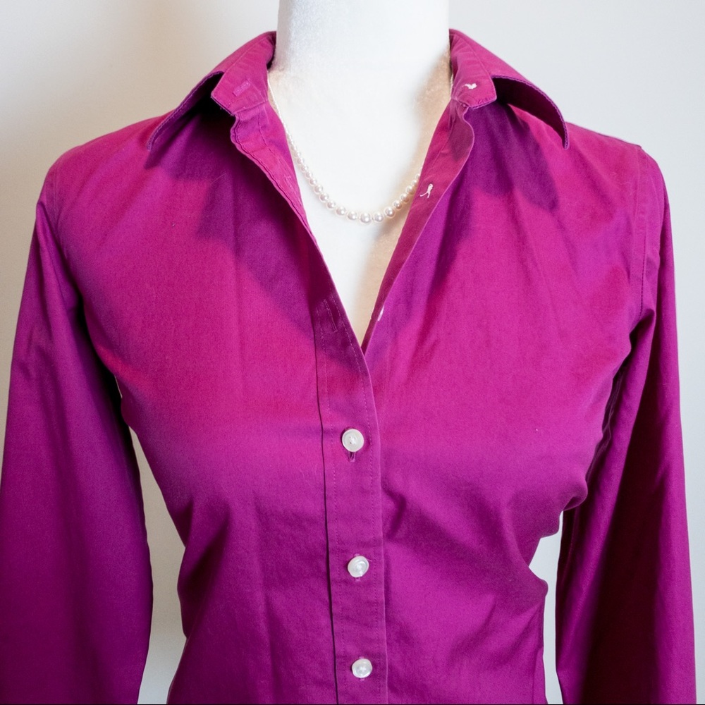 SOLD Lands’ End No Iron Pinpoint Oxford Shirt Pet - Picture 3 of 10